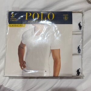 3 Cotton Polo by Ralph Lauren Men's Classic V neck T Shirts